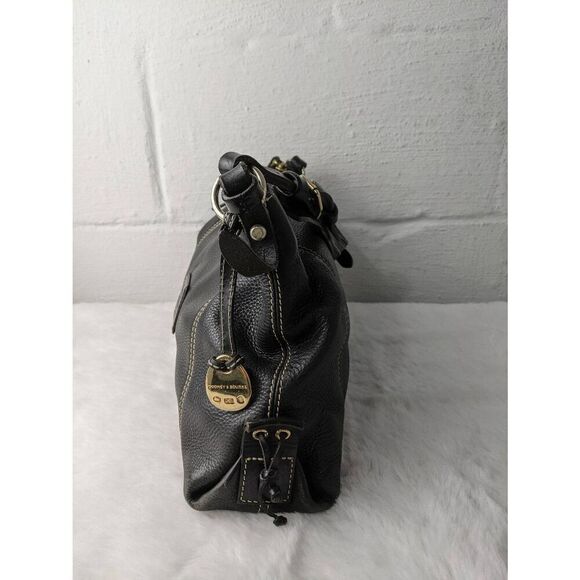 Dooney & Bourke Purse Hobo Black Leather Hobo Bag Soft Supple Heritage Preppy 90 - Picture 3 of 16